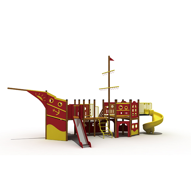 Parque de atracciones Parque infantil al aire libre Juego de barco pirata de madera para niños