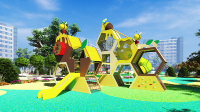 Equipo de patio de nido de abeja de PE al aire libre para niños
