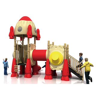 Equipo de tobogán de patio de juegos sin motor al aire libre Adventure Park Rocket Ship para niños
